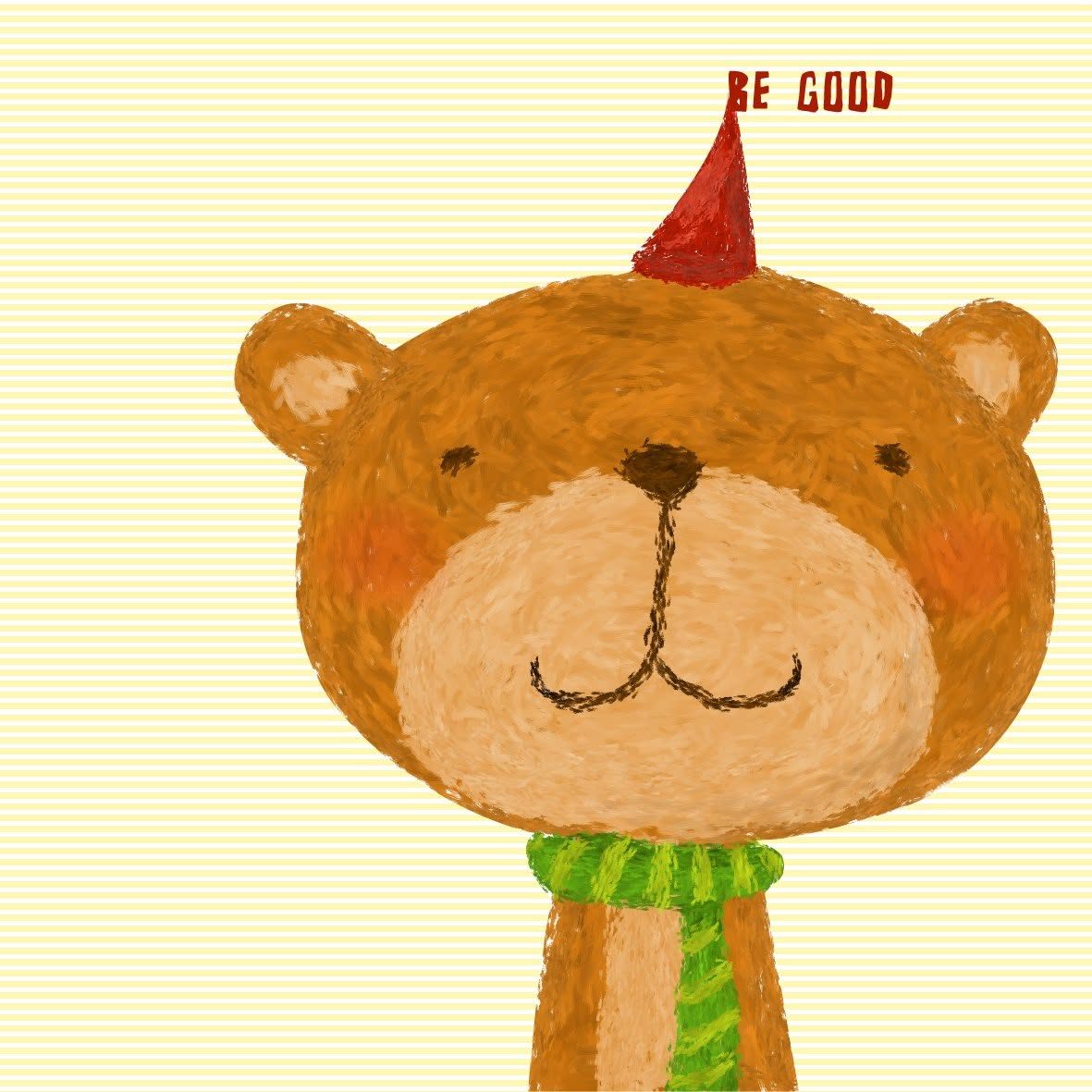 戴派對帽的小熊插畫 BE GOOD｜角色插畫